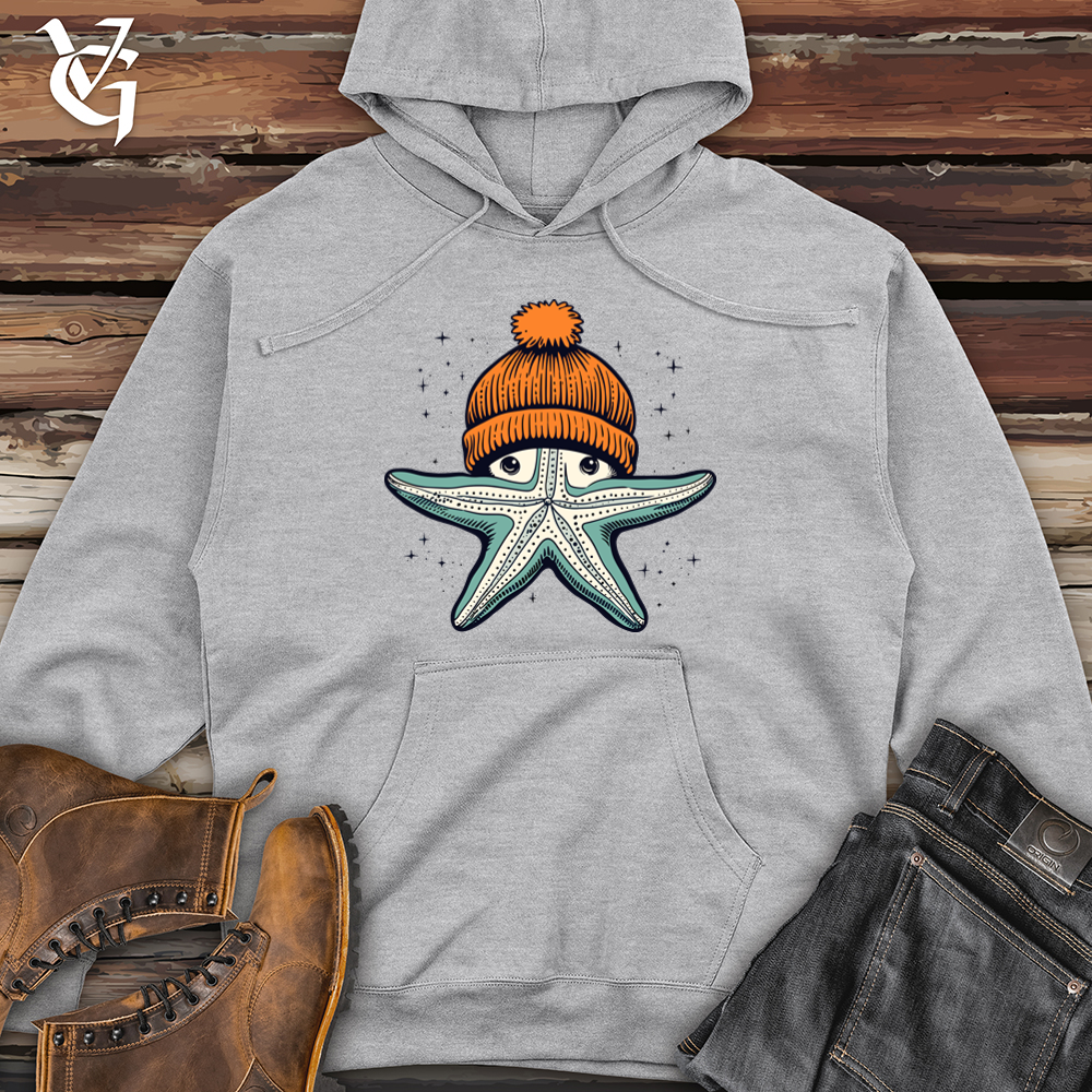 Retro Beanie Starfish Midweight Hooded Sweatshirt