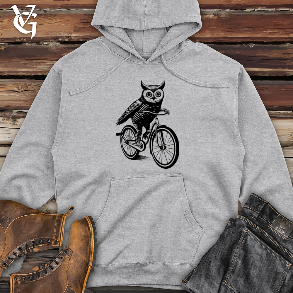 Vintage Owl Pedaler Midweight Hooded Sweatshirt