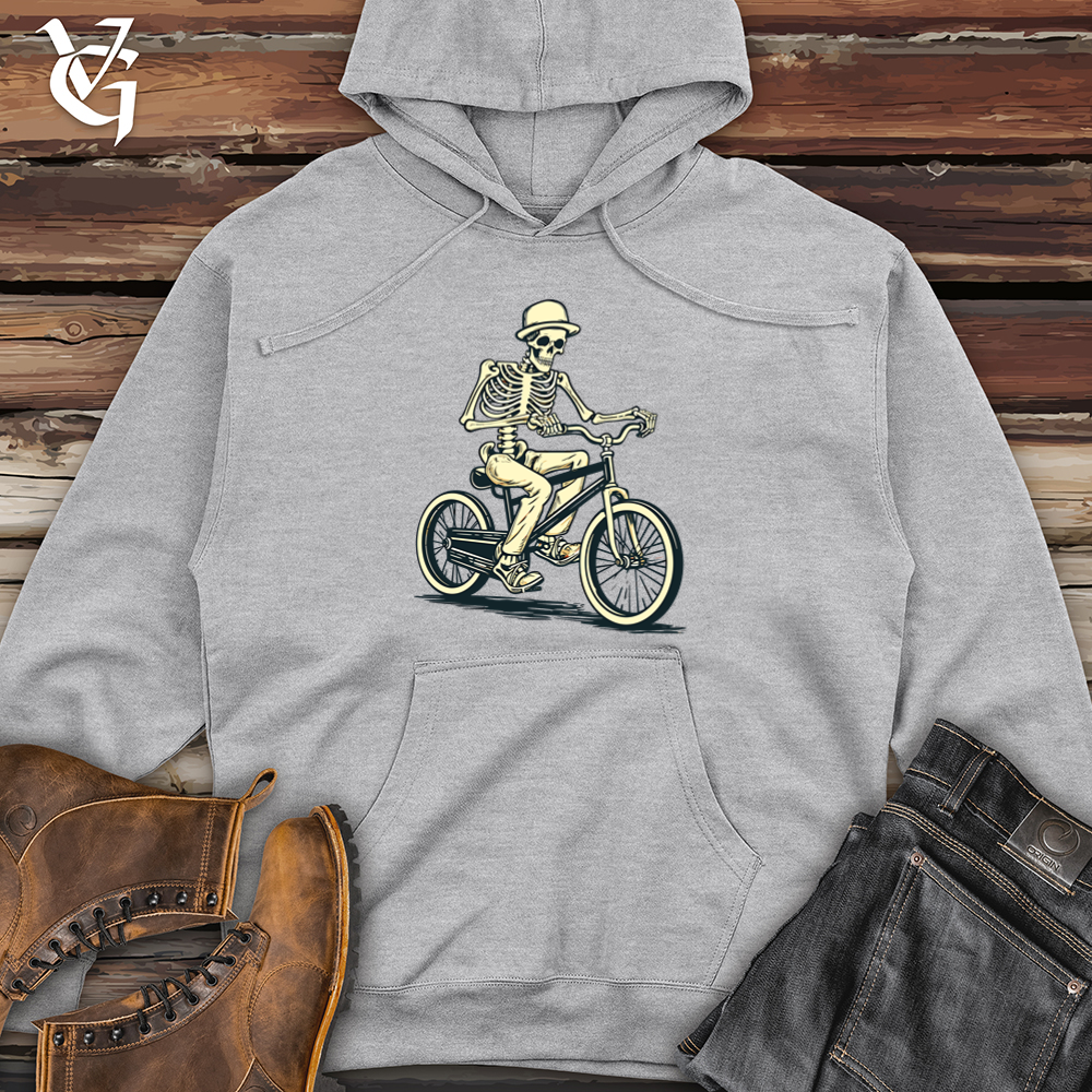 Whimsical Trike Skeleton Midweight Hooded Sweatshirt