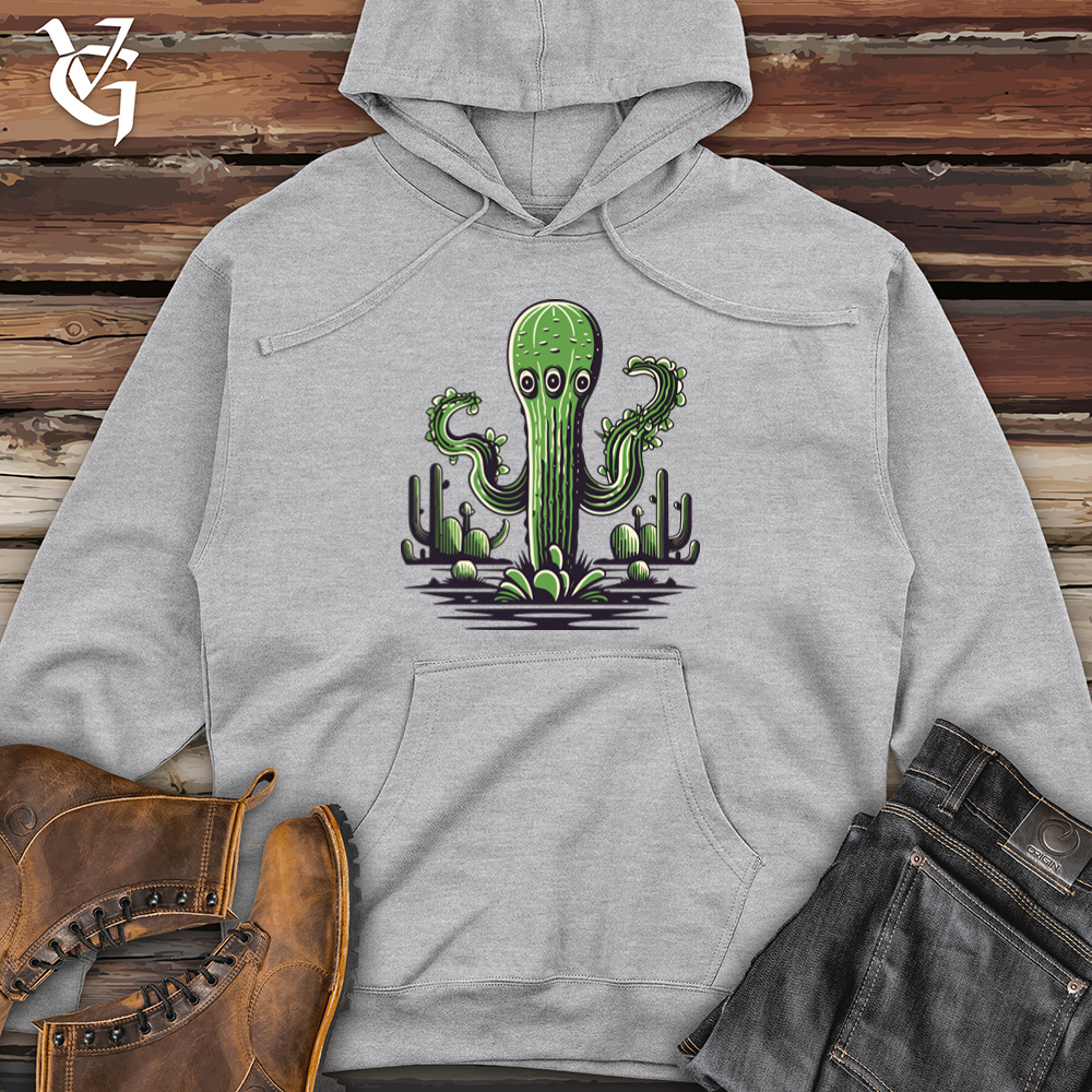 Retro Cactus Embrace Midweight Hooded Sweatshirt