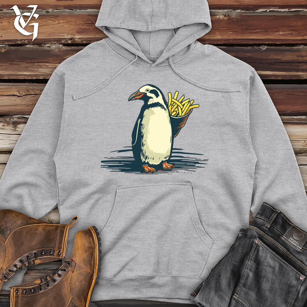 Vintage Fry Loving Penguin 01 Midweight Hooded Sweatshirt