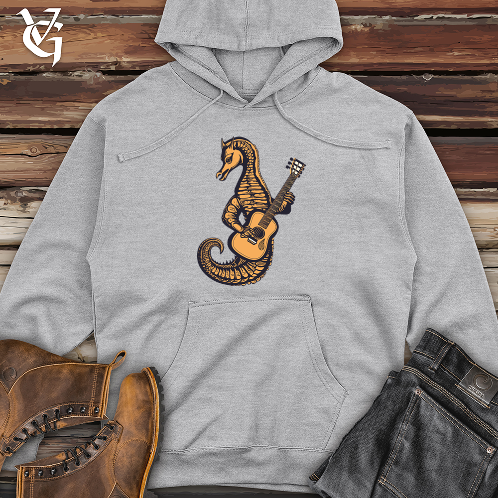 Seahorse Ocean Guitar Serenade Midweight Hooded Sweatshirt