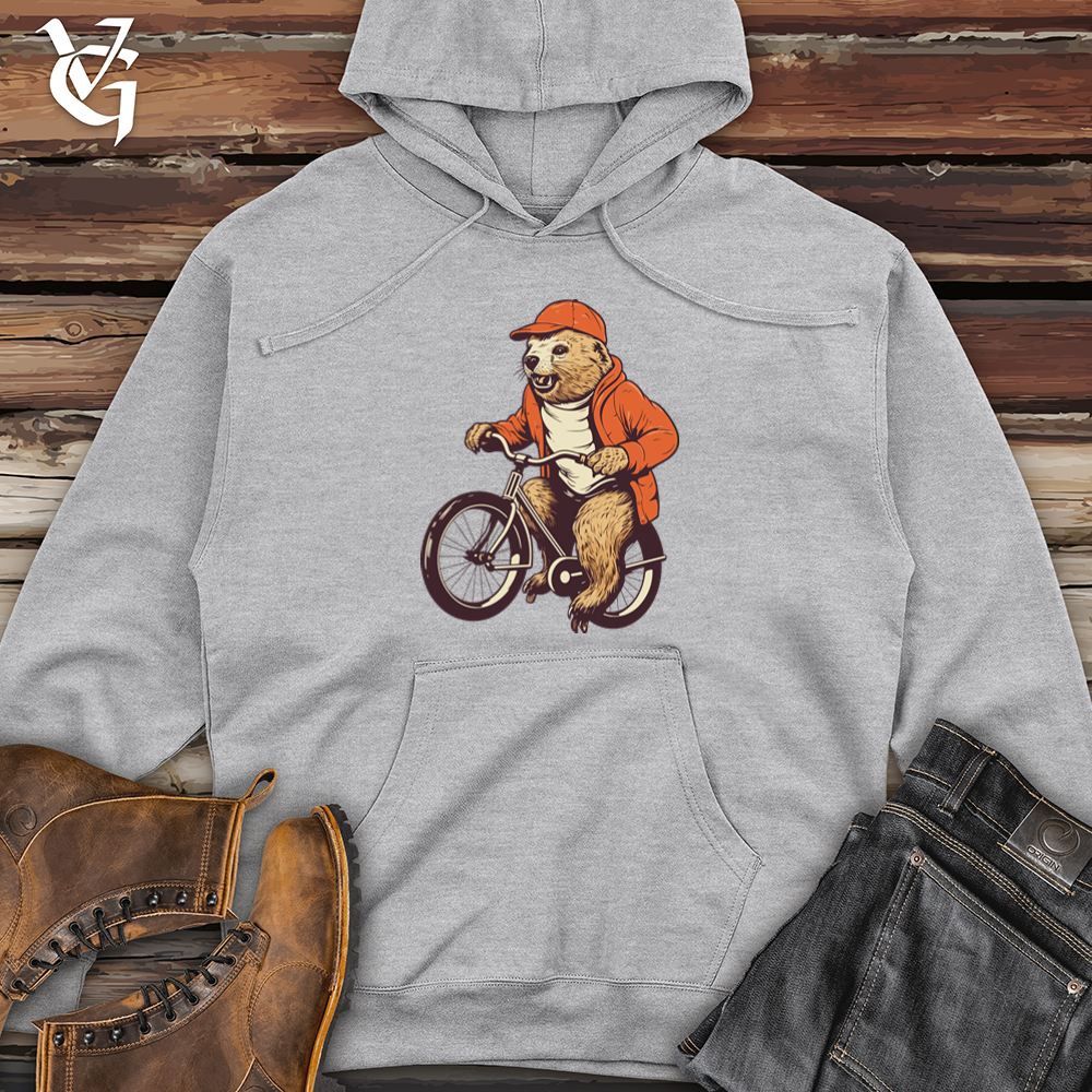 Vintage Pedaling Beaver Midweight Hooded Sweatshirt