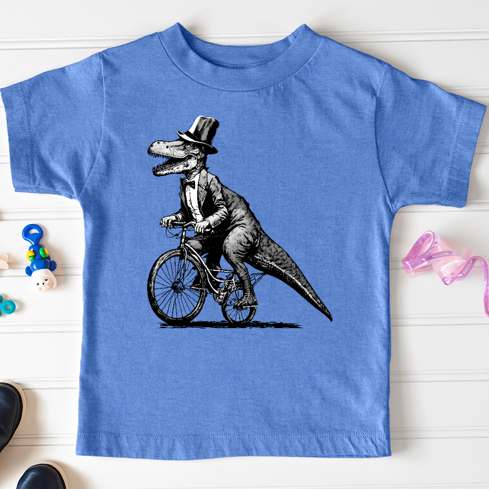 Dinosaur Riding a Bike Toddler Tee