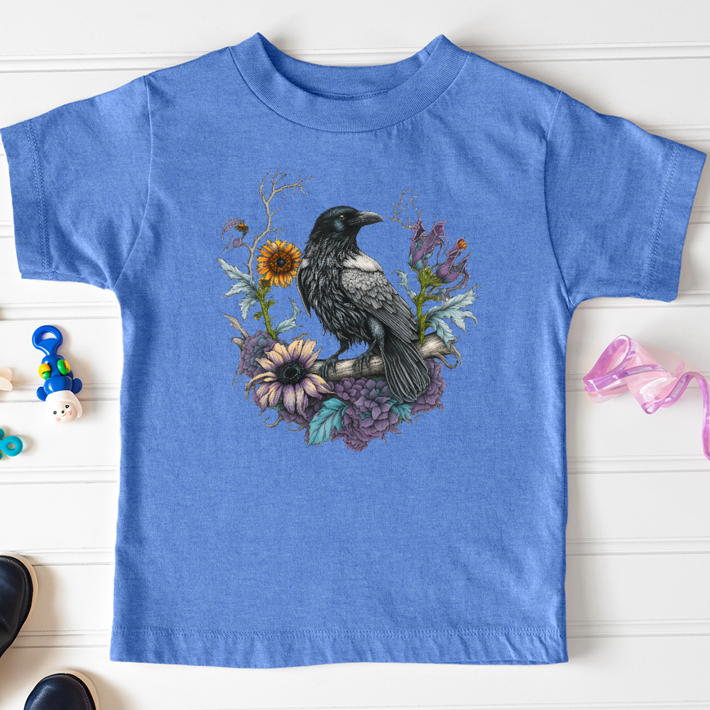 Flower Wreath Raven Toddler Tee