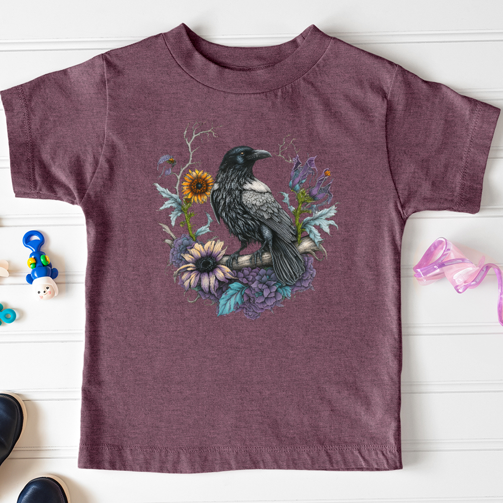 Flower Wreath Raven Toddler Tee