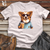 Retro Pawprint Corgi Softstyle Tee