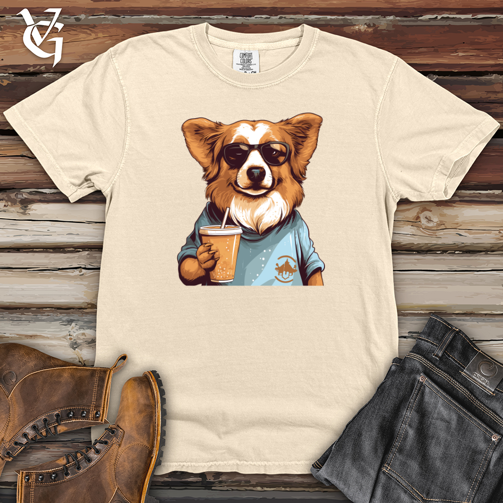 Retro Pawprint Corgi Heavy Cotton Comfort Colors Tee