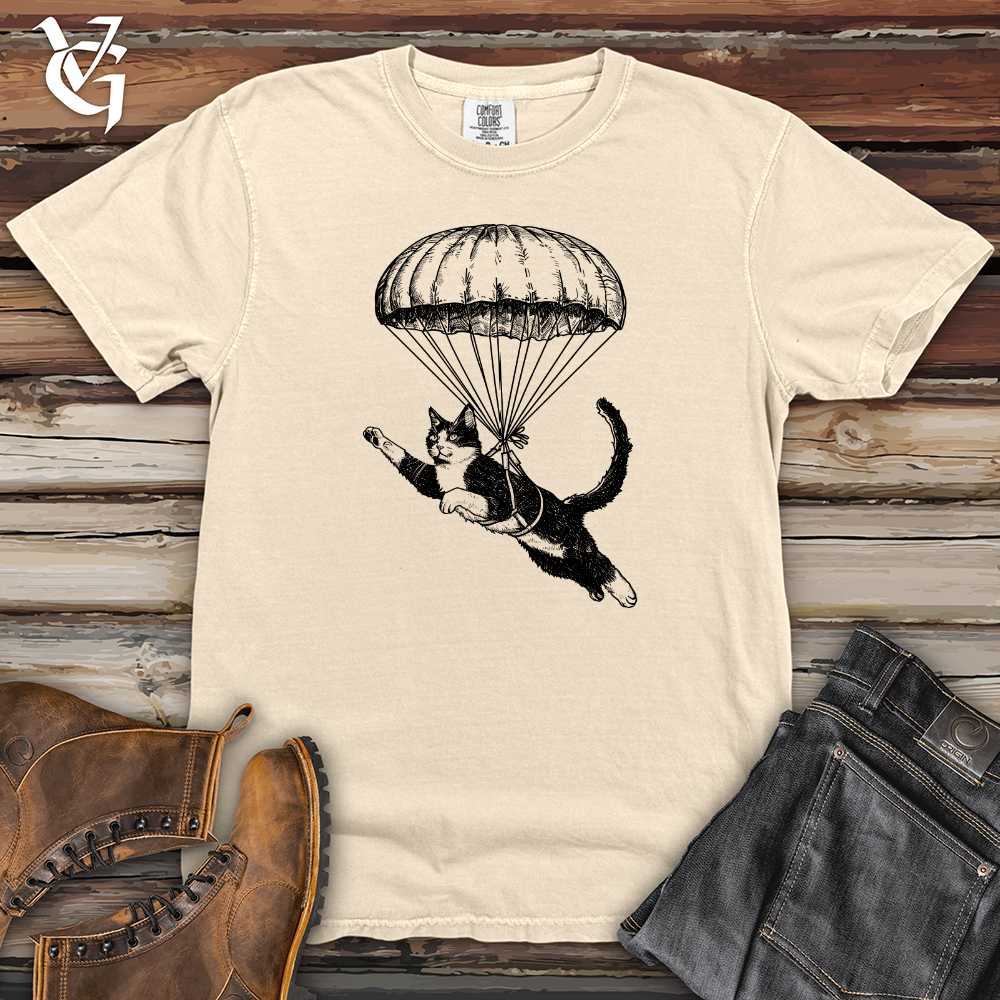 Cat Fly with Parachute Heavy Cotton Comfort Colors Tee