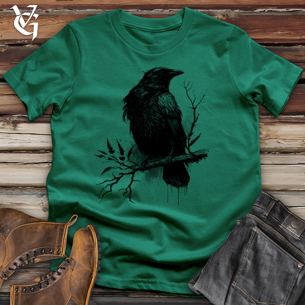 Raven on Branch Cotton Tee