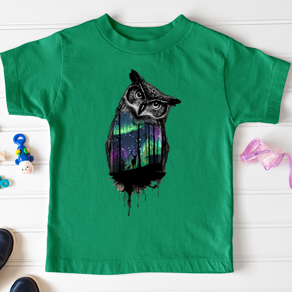 Northern Lights Owl Toddler Tee