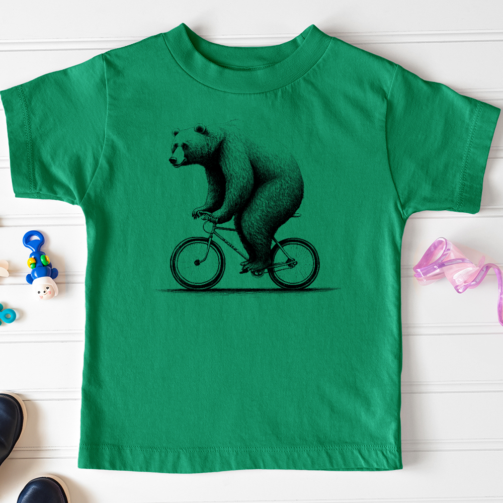 Bear Riding Bike Toddler Tee