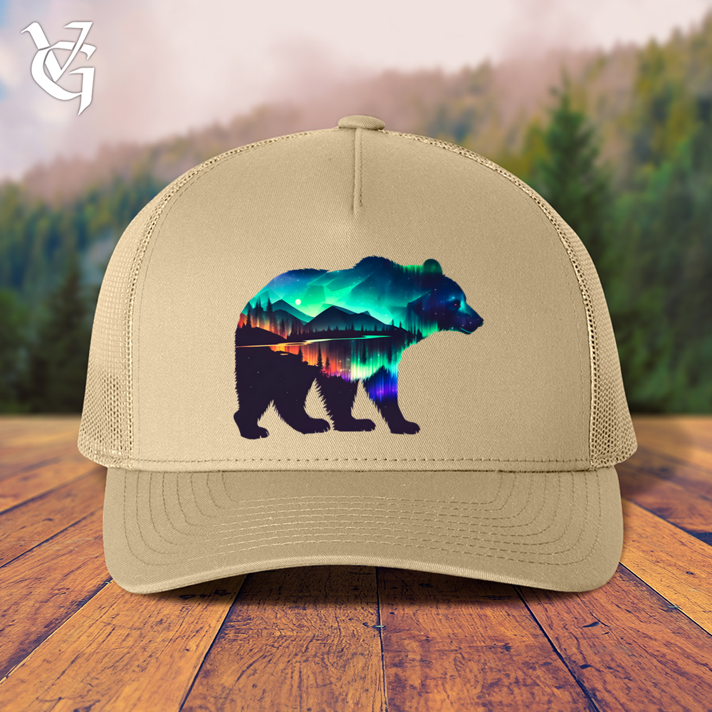 Northern Lights Bear Trucker Cap