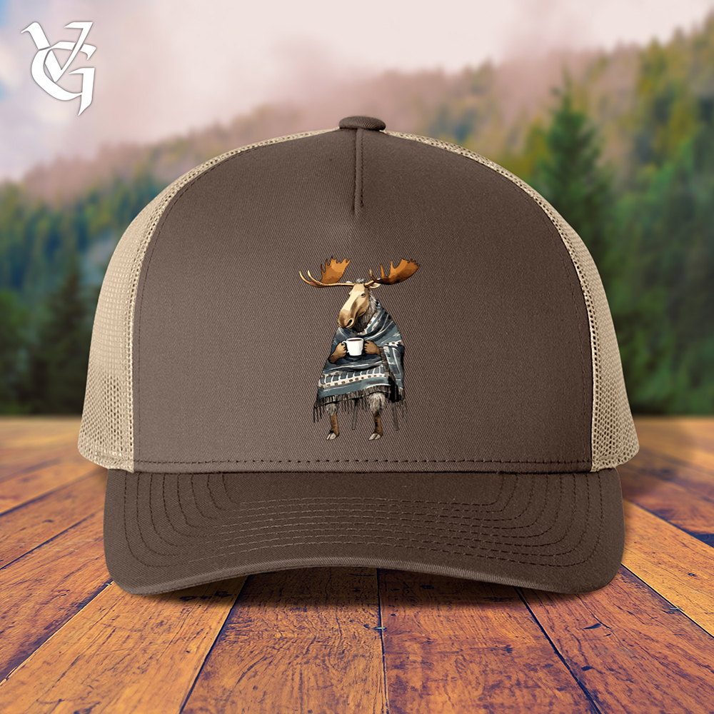 Coffee Drinking Moose Trucker Cap