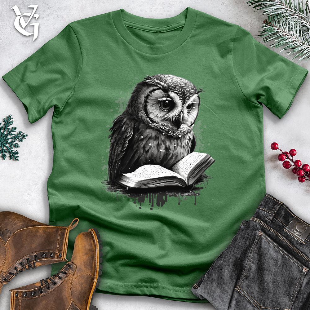 Owl Reading Book Cotton Tee