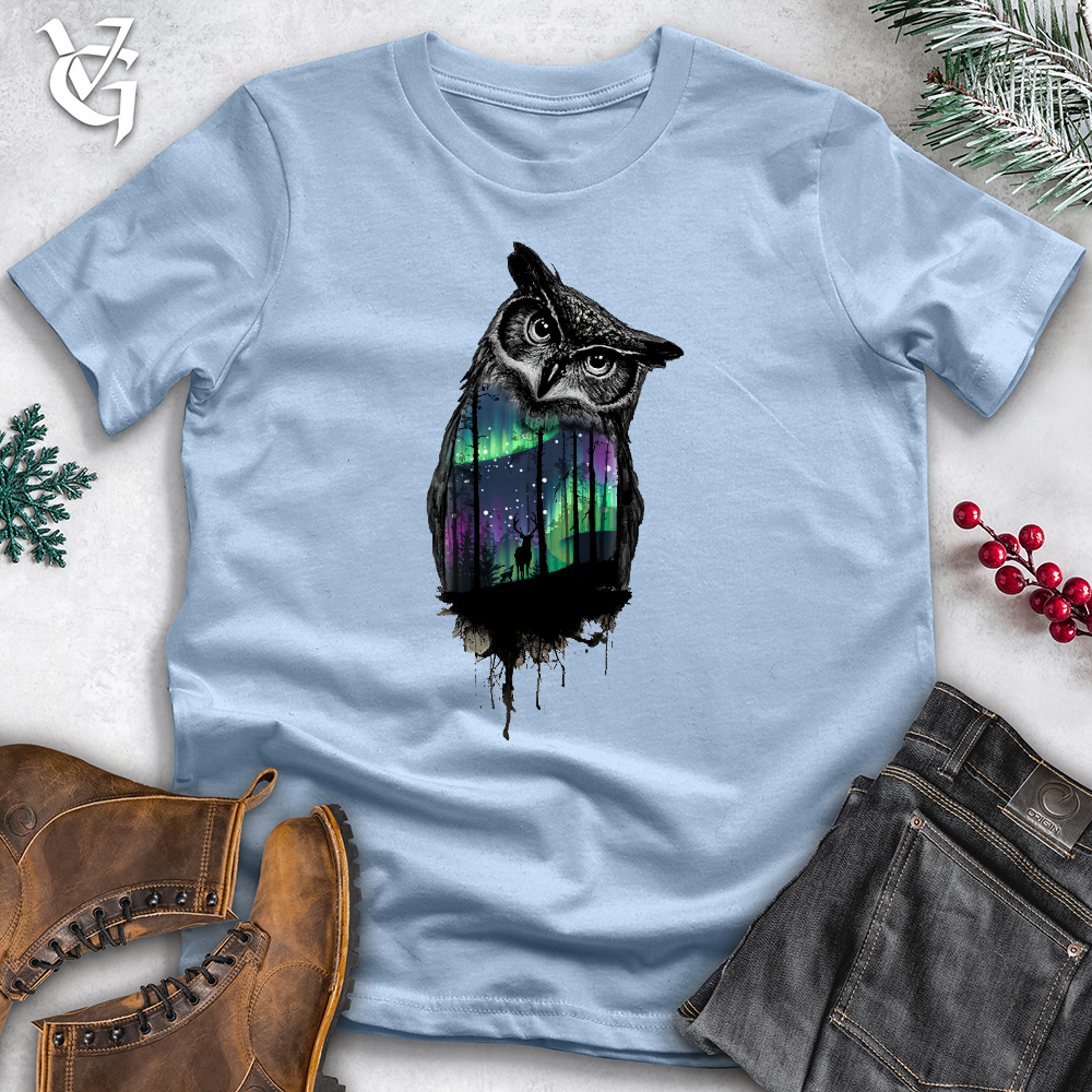 Northern Lights Owl Cotton Tee