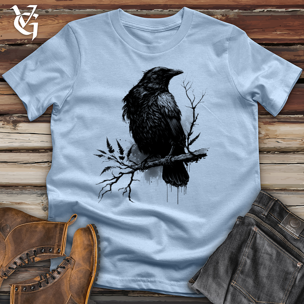 Raven on Branch Cotton Tee
