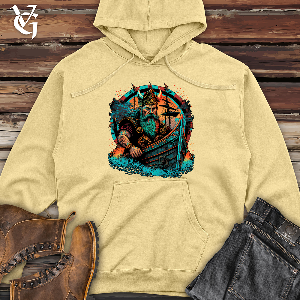 Viking Ship Midweight Hooded Sweatshirt