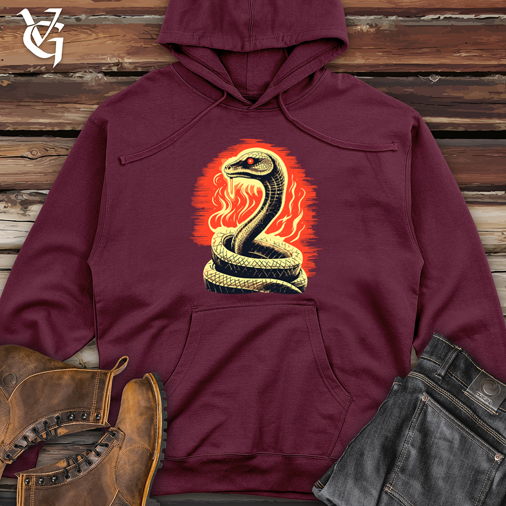Vintage Fire Serpent Midweight Hooded Sweatshirt