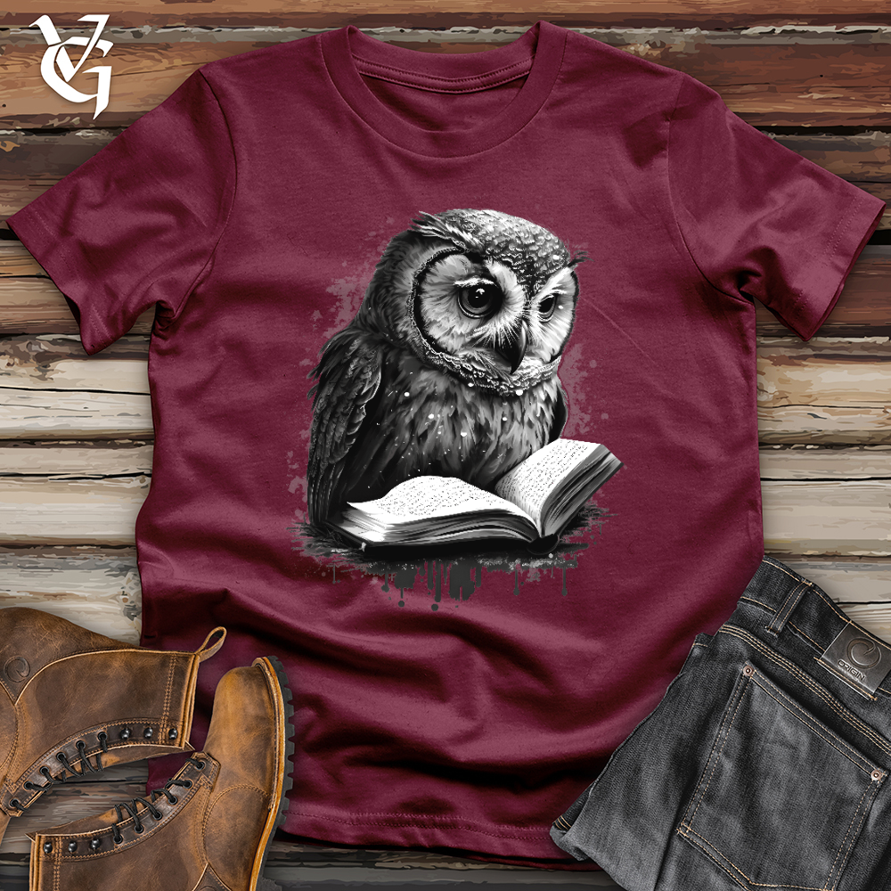 Owl Reading Book Softstyle Tee