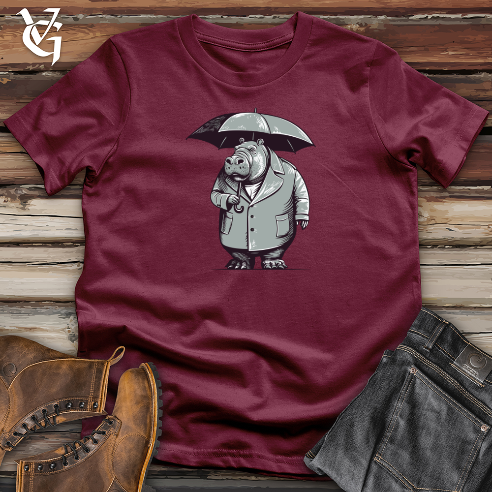Hippopotamus River Drizzle Umbrella Haven Softstyle Tee