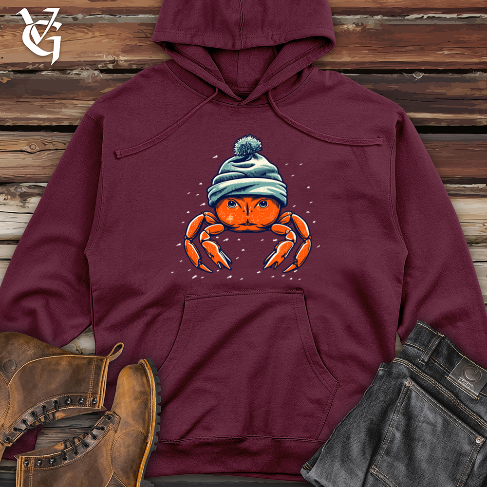 Retro Beanie Crab Midweight Hooded Sweatshirt