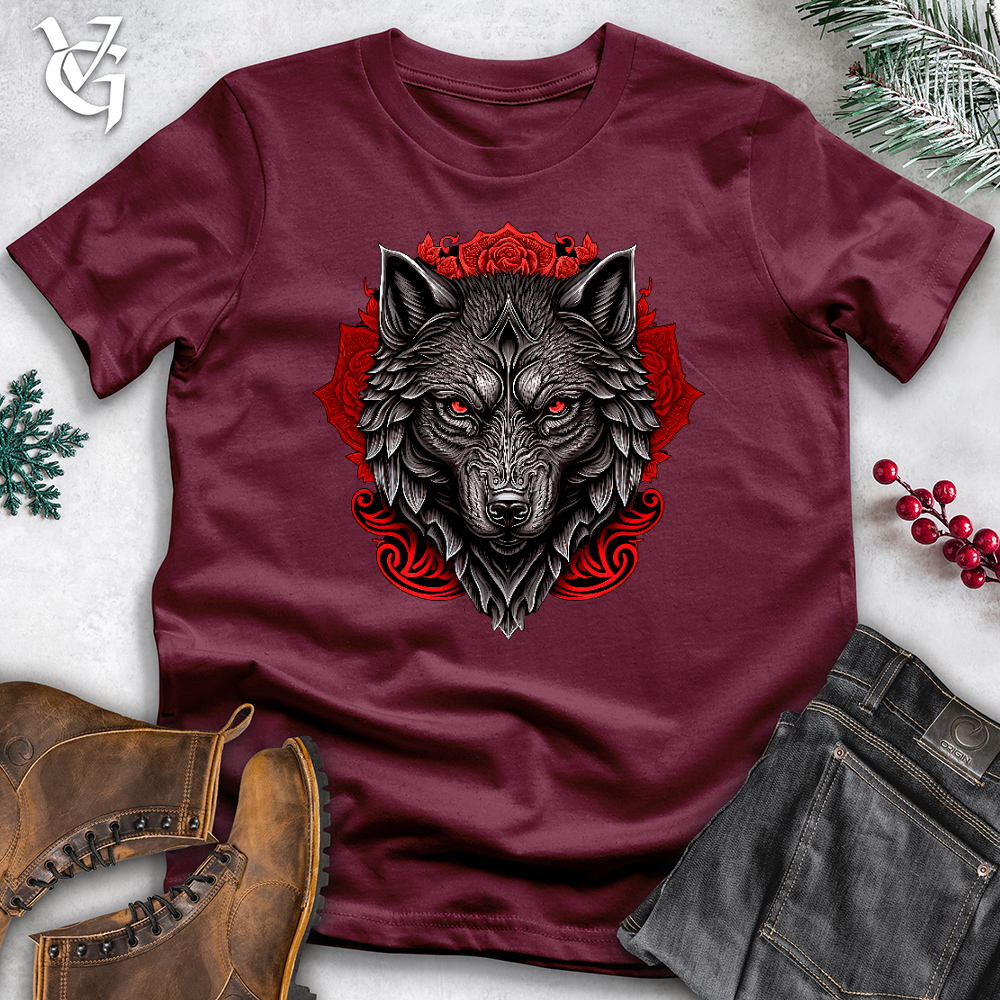 Red Flower Wolf Cotton Tee
