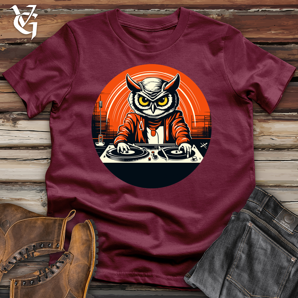 Dj Owl Making Techno Music Softstyle Tee