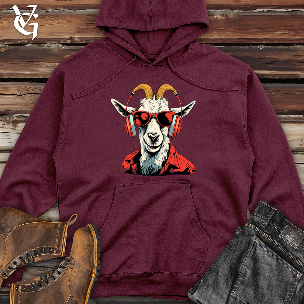 Goat Grooves Headphone Style Midweight Hooded Sweatshirt