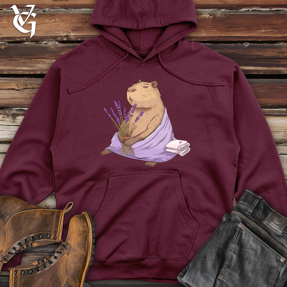 Capybara Lavender Spa Midweight Hooded Sweatshirt