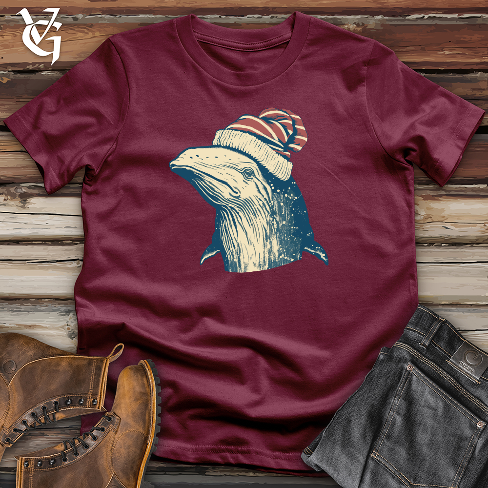 Vintage Pompom Snow Hat Whale Softstyle Tee