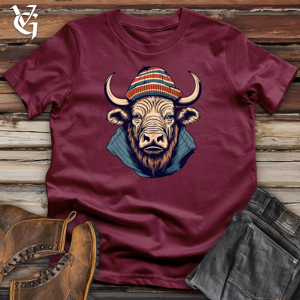 Vintage Buffalo Wearing Beanie Softstyle Tee