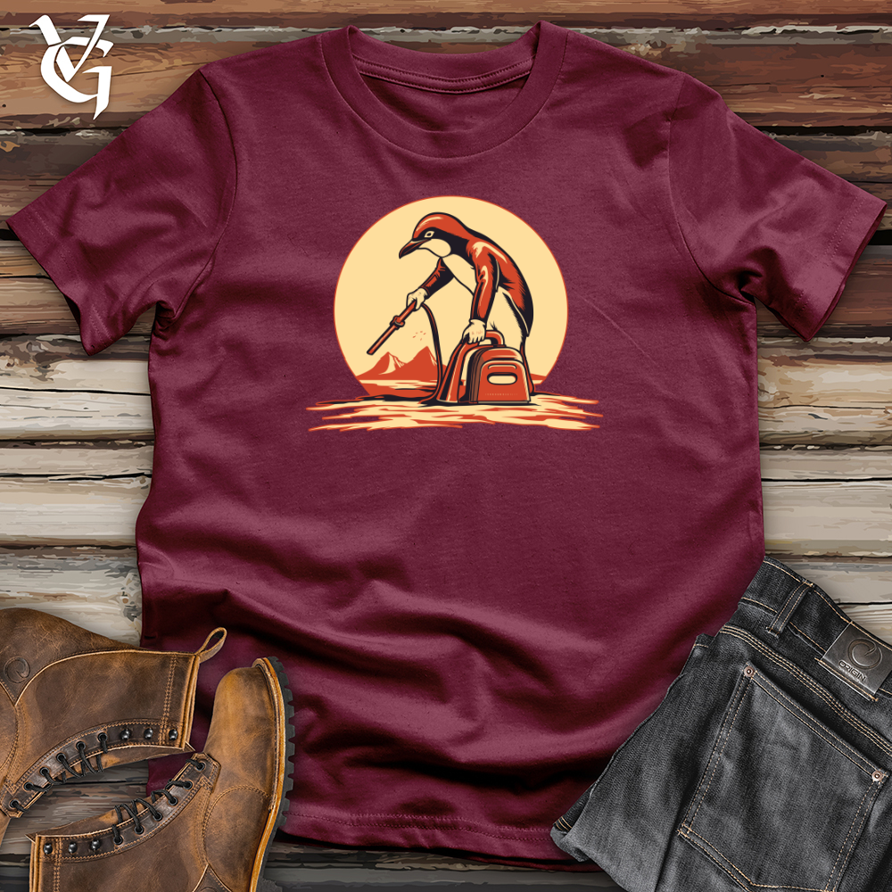 Retro Vacuuming Penguin Softstyle Tee