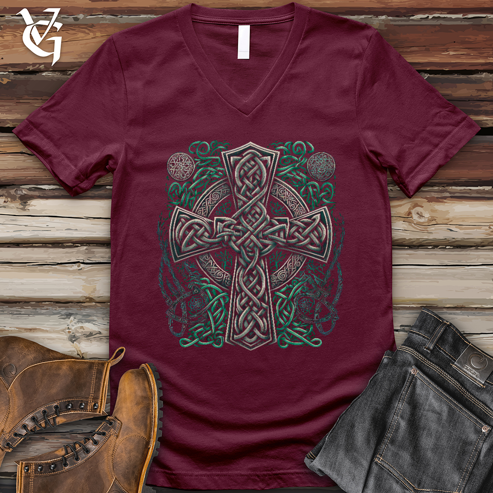 Celtic Crosses V- Neck Tee