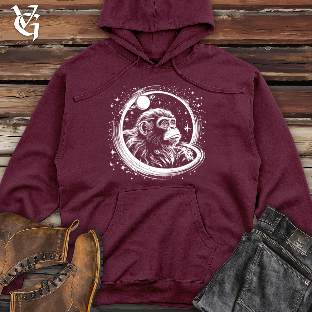 Retro Cosmic Monkey Midweight Hooded Sweatshirt