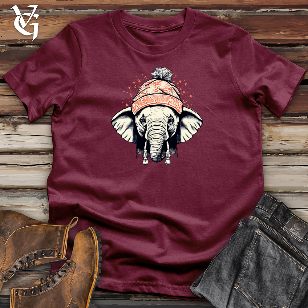 Vintage Pompom Snow Hat Elephant Softstyle Tee