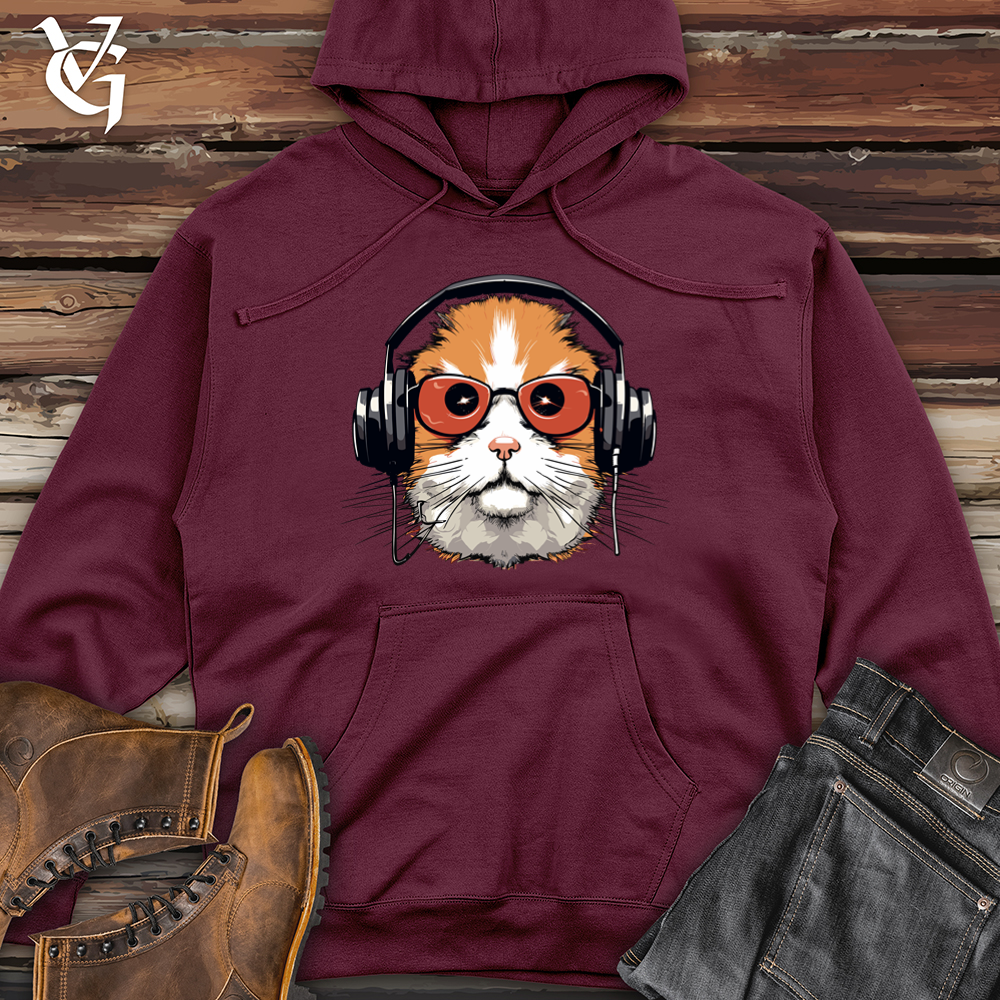 Hamster Headphone Harmony Midweight Hooded Sweatshirt