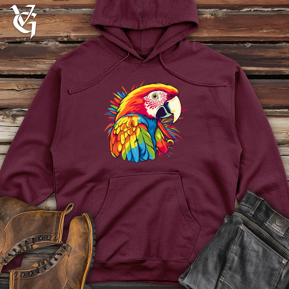 Colorful Melody Parrot Midweight Hooded Sweatshirt