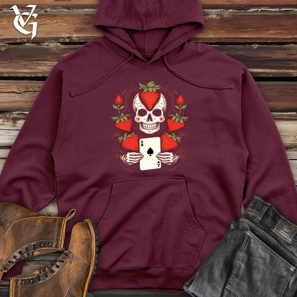 Enchanting Strawberry Sorcery Midweight Hooded Sweatshirt