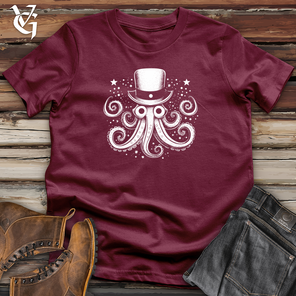 Vintage Cosmic Top Hat Octopus 02 Softstyle Tee