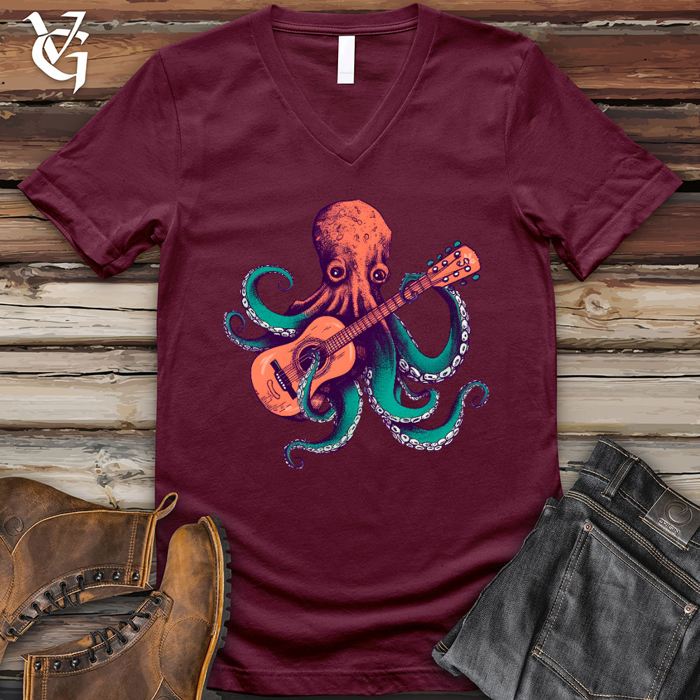 Octopus Guitarist V-Neck Tee