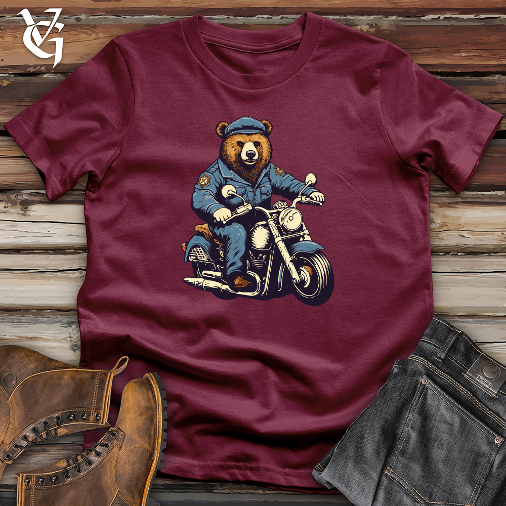 Bear on Motorcycle Patrol Duties Softstyle Tee