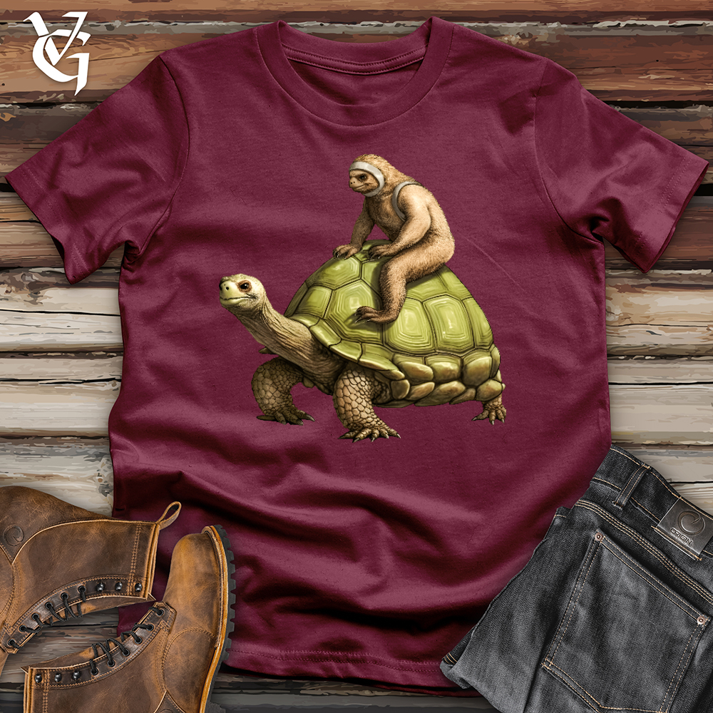 Sloth Riding the Turtle Softstyle Tee