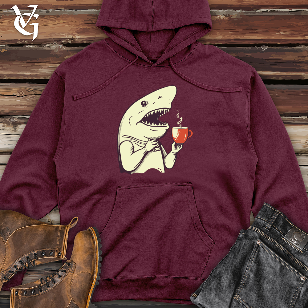 Caffeinated Shark Thoughts Midweight Hooded Sweatshirt