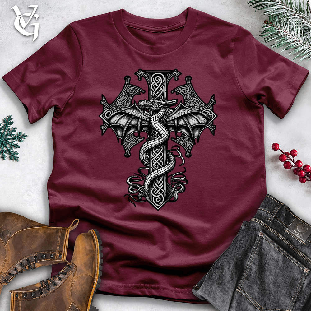 Celtic Dragon Cross Cotton Tee
