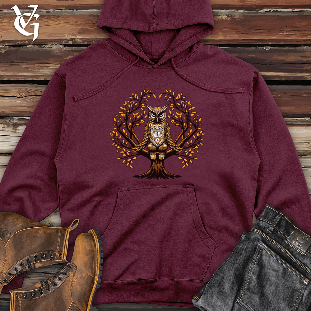 Autumn Owl Majesty Midweight Hooded Sweatshirt
