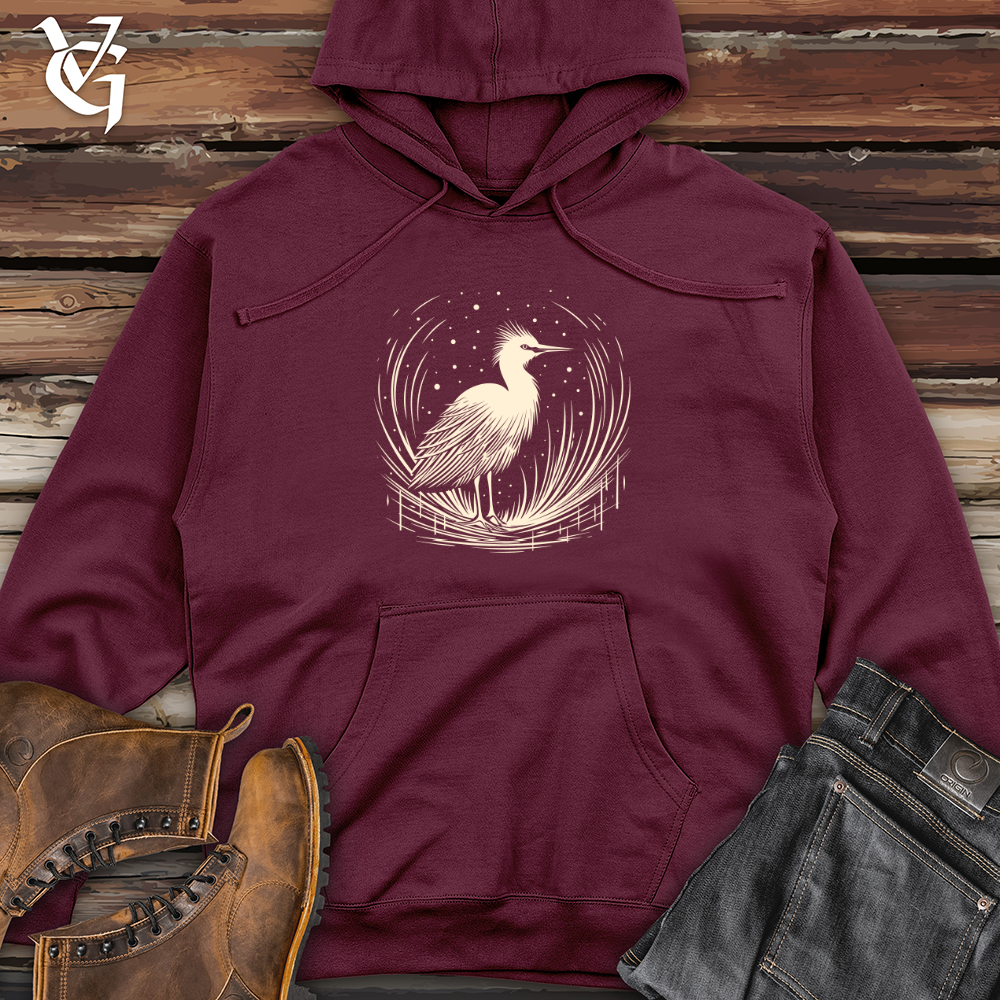 Flurry Feathered Egret Midweight Hooded Sweatshirt