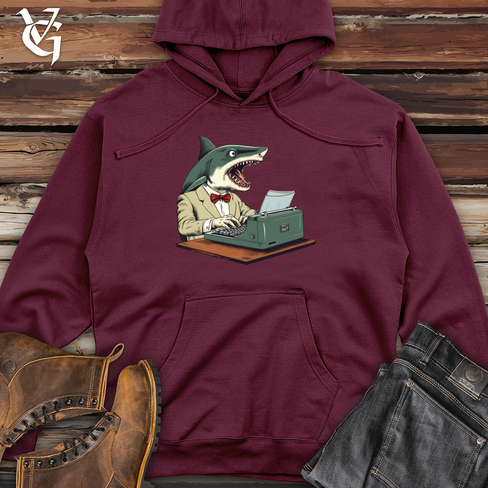 Punny Shark Wordsmith Midweight Hooded Sweatshirt