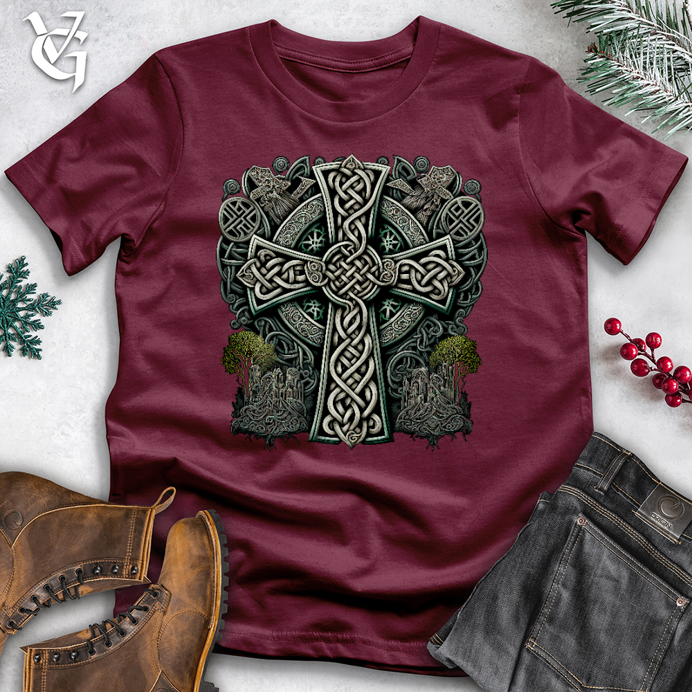Metallic Celtic Crosses Cotton Tee