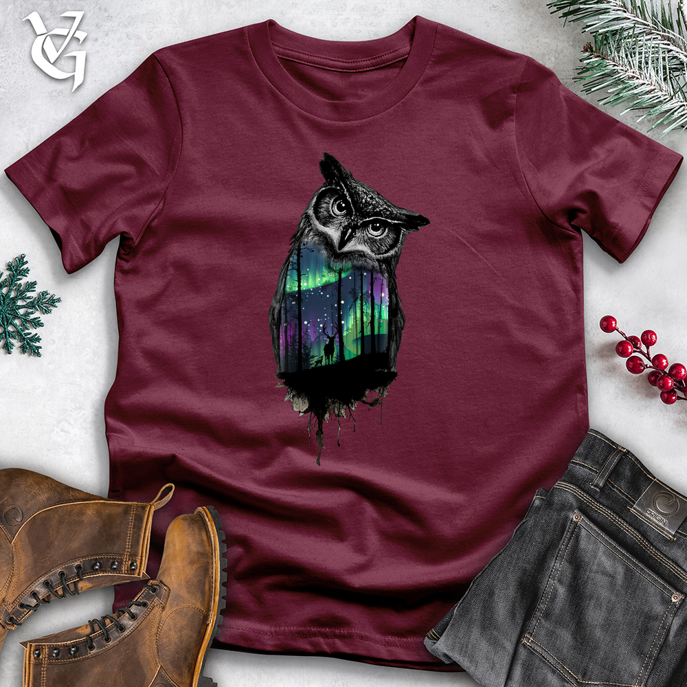 Northern Lights Owl Cotton Tee
